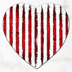 Red stripes Jigsaw Puzzle (Heart)