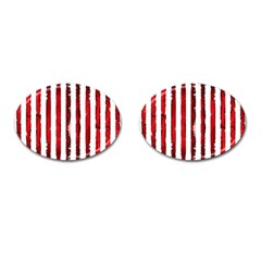 Red Stripes Cufflinks (oval) by goljakoff