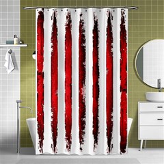 Red Stripes Shower Curtain 48  X 72  (small)  by goljakoff