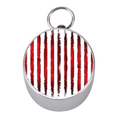 Red Stripes Mini Silver Compasses by goljakoff