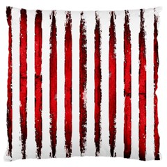 Red Stripes Large Flano Cushion Case (one Side) by goljakoff