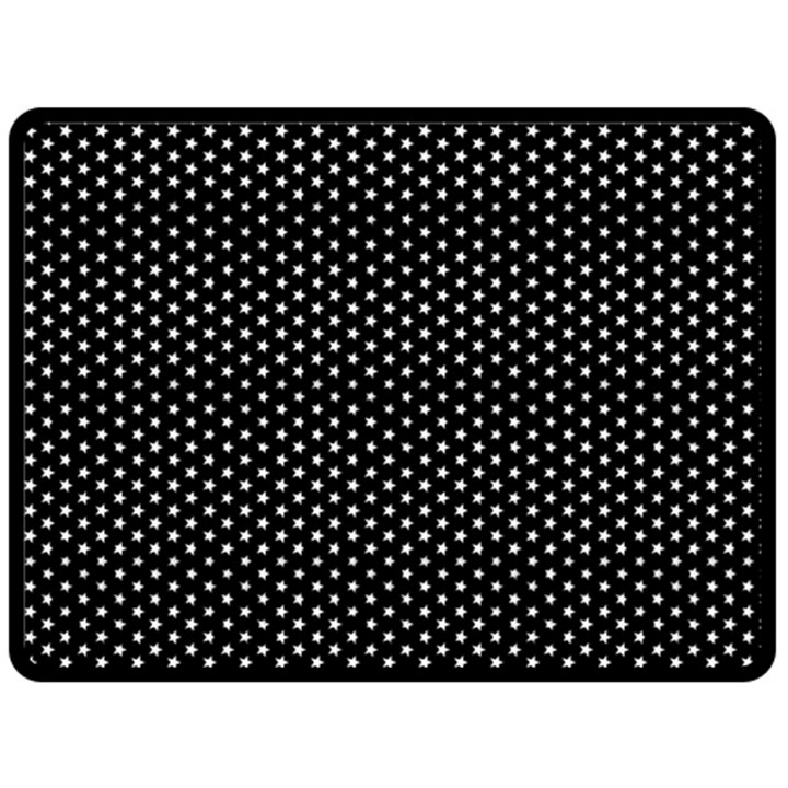 Stars on black ink Fleece Blanket (Large) 