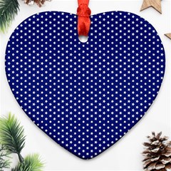 Stars Blue Ink Ornament (heart) by goljakoff