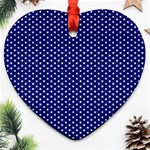 Stars Blue ink Ornament (Heart) Front