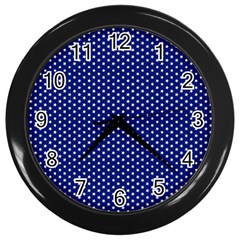 Stars Blue Ink Wall Clock (black) by goljakoff