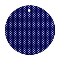 Stars Blue Ink Round Ornament (two Sides) by goljakoff