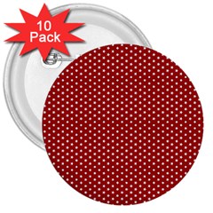 Stars Red Ink 3  Buttons (10 Pack)  by goljakoff