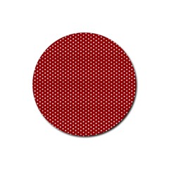 Stars Red Ink Rubber Coaster (round) 