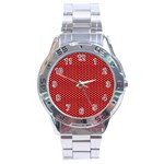 Stars Red ink Stainless Steel Analogue Watch Front