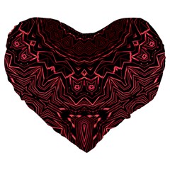 Pink & Black Large 19  Premium Heart Shape Cushions by LW323