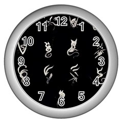 Katzen Cats Katzen Cats Wall Clock (silver) by WetdryvacsLair