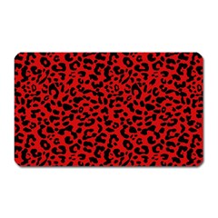 Red And Black Leopard Spots, Animal Fur Magnet (rectangular) by Casemiro