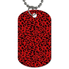 Red And Black Leopard Spots, Animal Fur Dog Tag (one Side) by Casemiro