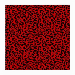 Red And Black Leopard Spots, Animal Fur Medium Glasses Cloth by Casemiro