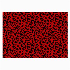 Red And Black Leopard Spots, Animal Fur Large Glasses Cloth (2 Sides) by Casemiro