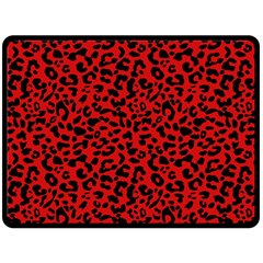 Red And Black Leopard Spots, Animal Fur Fleece Blanket (large)  by Casemiro