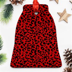 Red And Black Leopard Spots, Animal Fur Bell Ornament (two Sides) by Casemiro