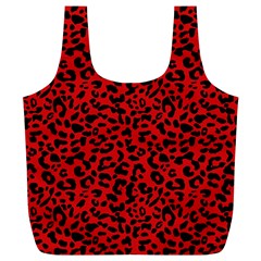 Red And Black Leopard Spots, Animal Fur Full Print Recycle Bag (xl) by Casemiro