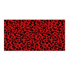 Red And Black Leopard Spots, Animal Fur Satin Wrap by Casemiro