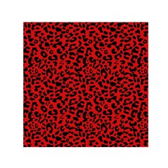 Red And Black Leopard Spots, Animal Fur Small Satin Scarf (square) by Casemiro