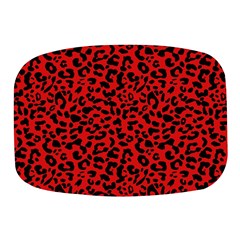 Red And Black Leopard Spots, Animal Fur Mini Square Pill Box