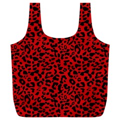 Red And Black Leopard Spots, Animal Fur Full Print Recycle Bag (xxxl) by Casemiro