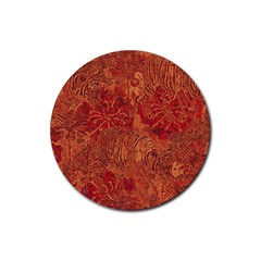 Animalprintfnl1 Rubber Round Coaster (4 Pack) 