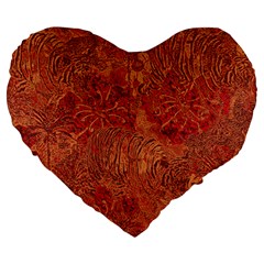 Animalprintfnl1 Large 19  Premium Heart Shape Cushions by PollyParadise