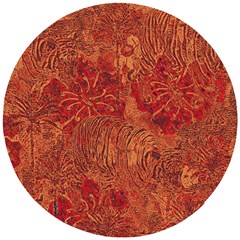 Animalprintfnl1 Wooden Puzzle Round by PollyParadise