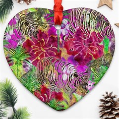 Jungle Love Heart Ornament (two Sides)