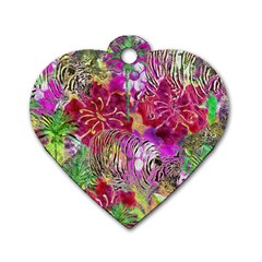 Jungle Love Dog Tag Heart (one Side) by PollyParadise