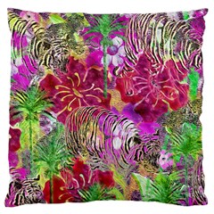 Jungle Love Large Flano Cushion Case (one Side) by PollyParadise