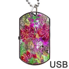 Jungle Love Dog Tag Usb Flash (one Side) by PollyParadise