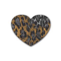 Animalprint Rubber Coaster (heart)  by PollyParadise