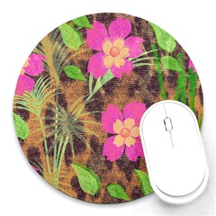 Jungle Floral Round Mousepads by PollyParadise