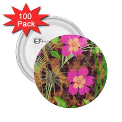 Jungle Floral 2 25  Buttons (100 Pack)  by PollyParadise