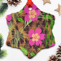 Jungle Floral Snowflake Ornament (two Sides)