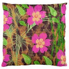 Jungle Floral Standard Flano Cushion Case (one Side) by PollyParadise