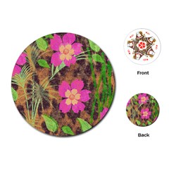 Jungle Floral Playing Cards Single Design (round)