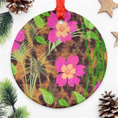 Jungle Floral Round Ornament (two Sides)