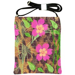 Jungle Floral Shoulder Sling Bag by PollyParadise