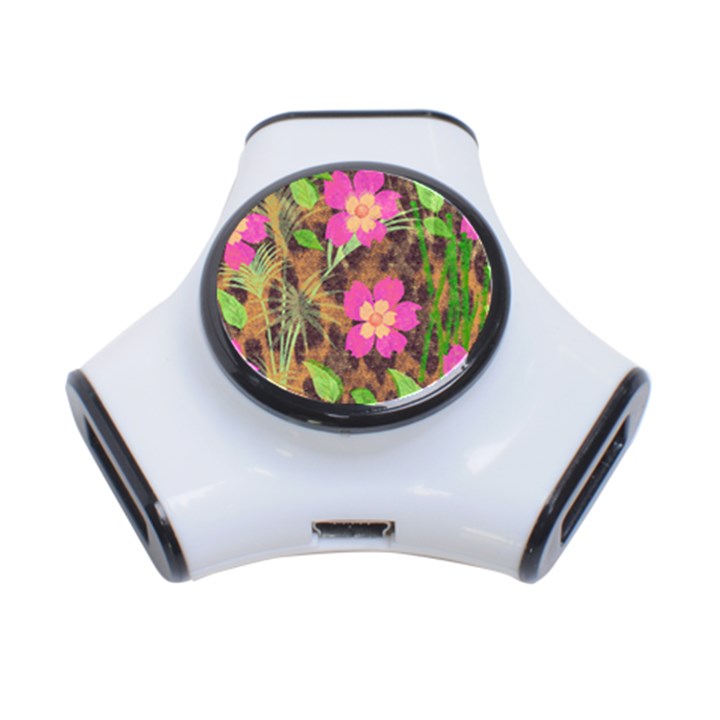 Jungle floral 3-Port USB Hub