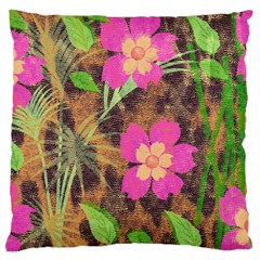 Jungle Floral Large Cushion Case (two Sides) by PollyParadise