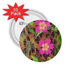 Jungle Floral 2 25  Buttons (10 Pack) 