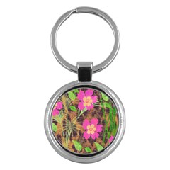 Jungle Floral Key Chain (round) by PollyParadise