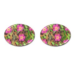 Jungle Floral Cufflinks (oval) by PollyParadise