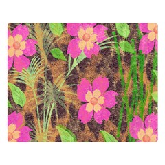 Jungle Floral Double Sided Flano Blanket (large)  by PollyParadise