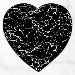 Black And White Grunge Abstract Print Jigsaw Puzzle (heart) by dflcprintsclothing