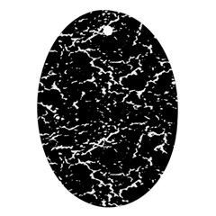 Black And White Grunge Abstract Print Oval Ornament (two Sides) by dflcprintsclothing