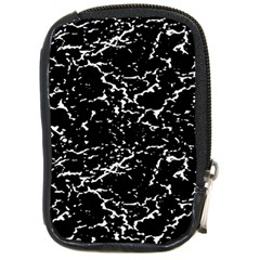 Black And White Grunge Abstract Print Compact Camera Leather Case by dflcprintsclothing